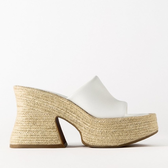 Zara Genuine Soft Leather Platform Sandal Heel Mule NWT Bloggers Free People 39 - Picture 2 of 16